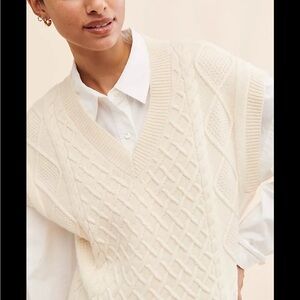 Madewell cable knit v neck sweater vest